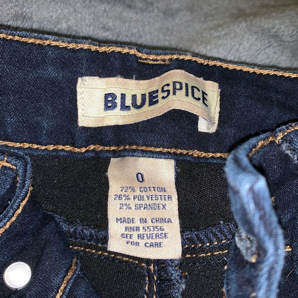 Blue spice dark wash denim jeans, super flattering
